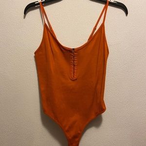 Burnt orange spaghetti strap bodysuit